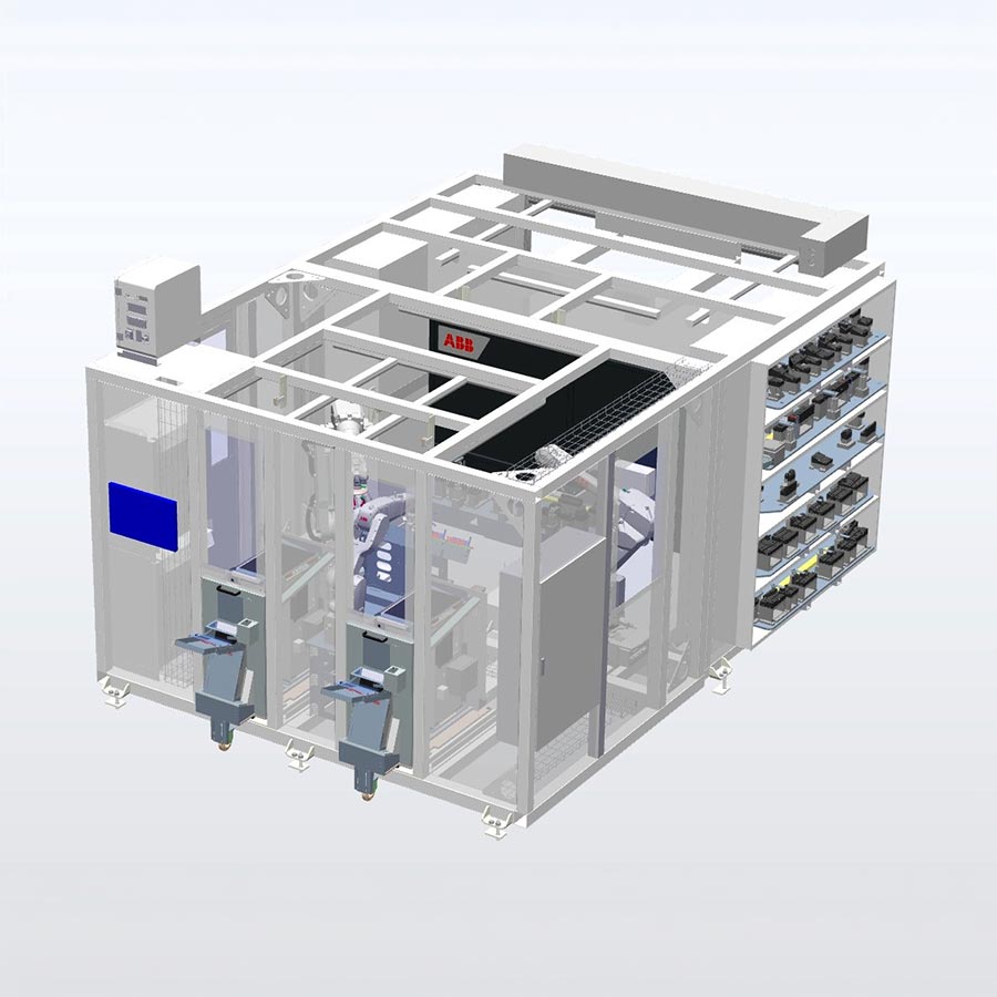 ROBOT CELL3 ABB Multimove system - IRB2600 2 pcs and IRB1200
